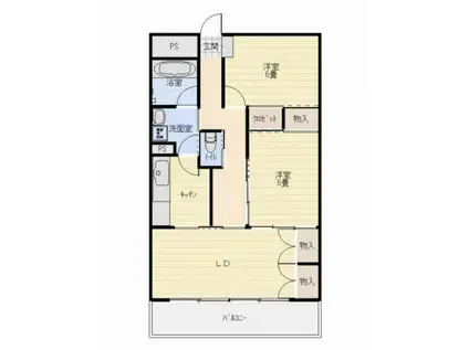 ヴィラフィオーレ(2LDK/1階)の間取り写真