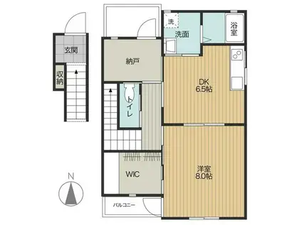 メアリーローズ稲岡(1DK/2階)の間取り写真