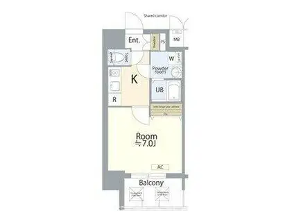 エスリード大須観音プリモ(1K/5階)の間取り写真