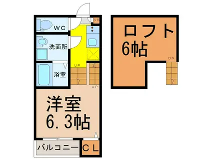 LA FONTE(1K/2階)の間取り写真