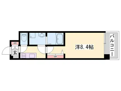 アルティザ(1DK/9階)の間取り写真