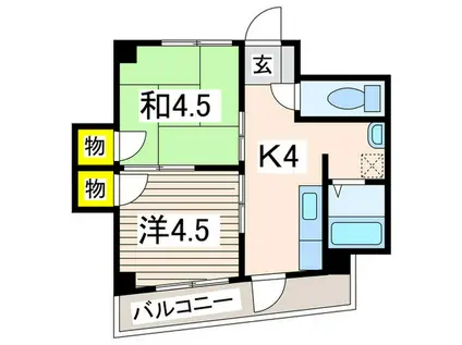 仲友ビル(2K/2階)の間取り写真