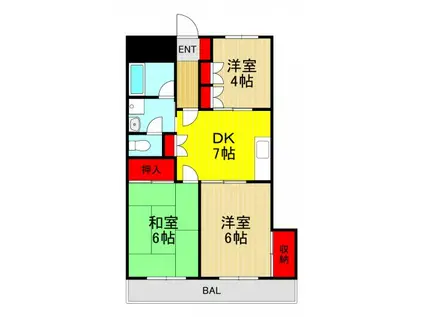 ハイツニューエイト(3DK/1階)の間取り写真