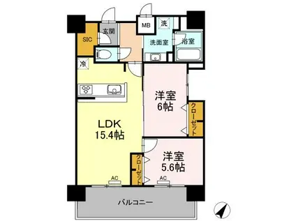 ALOFTII(2LDK/10階)の間取り写真