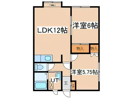 メゾン暁(2LDK/2階)の間取り写真