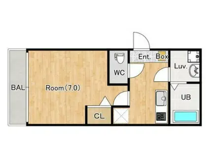 ジーメゾン岩槻南平野(1K/3階)の間取り写真