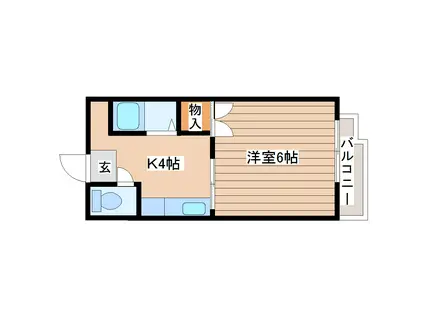 第二大澤コーポ(1K/3階)の間取り写真