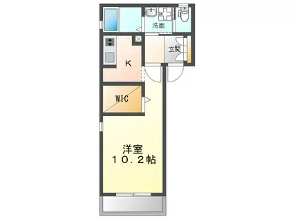 AMBICIA南舘(1K/2階)の間取り写真