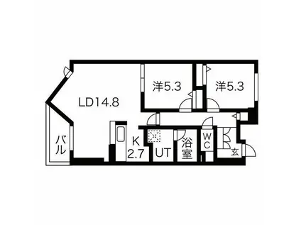 LINEAR STYLE (2LDK/5階)の間取り写真