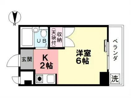 シャレードマルシン(1K/3階)の間取り写真