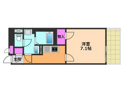 クレイノセントコージア上牧(1K/2階)の間取り写真