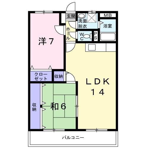 M.クラルテ(2LDK/1階)の間取り写真