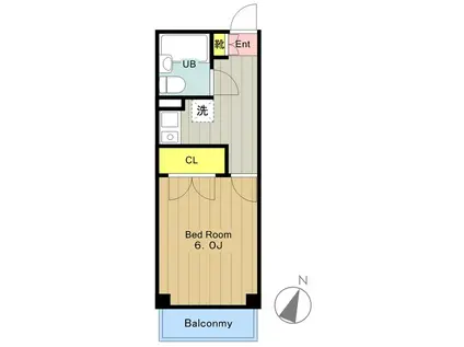 ヤマザキマンション(1K/1階)の間取り写真
