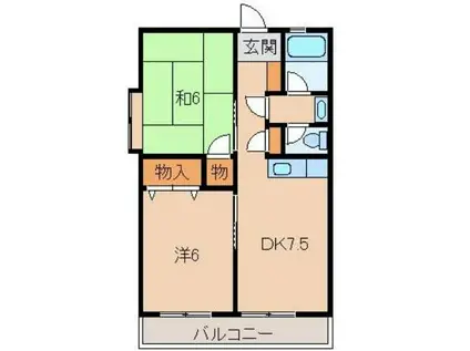 岩橋マンション(2DK/1階)の間取り写真