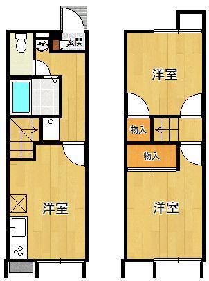 レオパレス広田(2DK/1階)の間取り写真