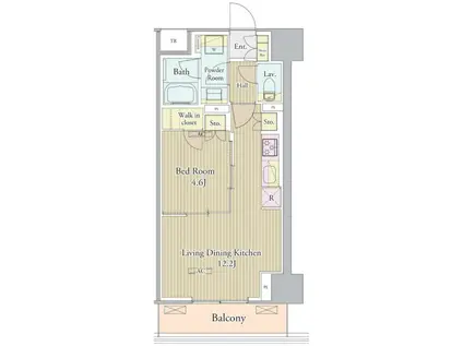 ヴェルデュール高田馬場(1LDK/9階)の間取り写真