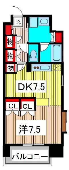 スパシエルクス西川口(1LDK/10階)の間取り写真