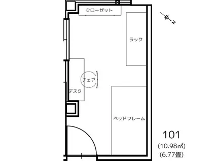 SUBACO(ワンルーム/1階)の間取り写真