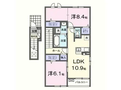 ミノリIII A(2LDK/2階)の間取り写真