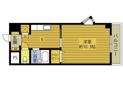 マイスターハイム(1K/4階)の間取り写真