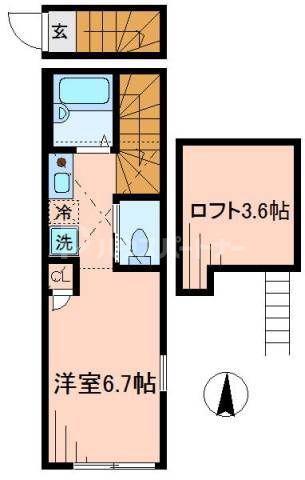 バーミープレイス新小岩(ワンルーム/2階)の間取り写真