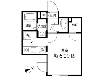 ブランシェ神楽坂(ワンルーム/4階)の間取り写真
