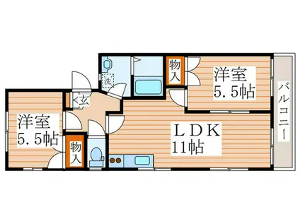 レスポワール(2LDK/1階)の間取り写真