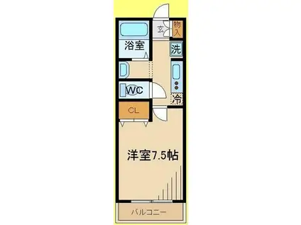 メゾンマリーナ(1K/2階)の間取り写真