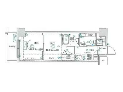 ラフィスタ板橋本町(2K/2階)の間取り写真