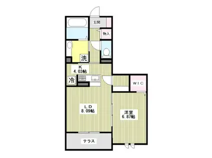 シャトー ドゥ ラ メール(1LDK/1階)の間取り写真