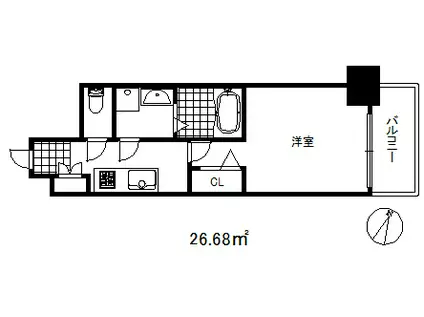 エスピーコート神戸(1K/10階)の間取り写真