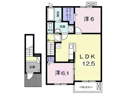 レジデンス エアリー(2LDK/2階)の間取り写真