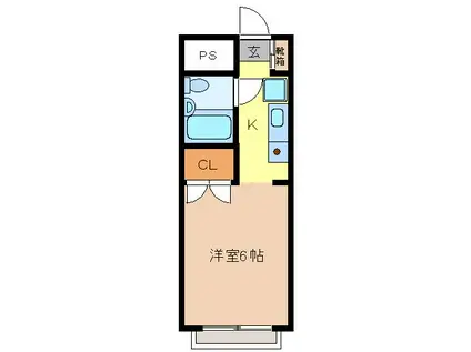 コーポロイヤル(1K/2階)の間取り写真