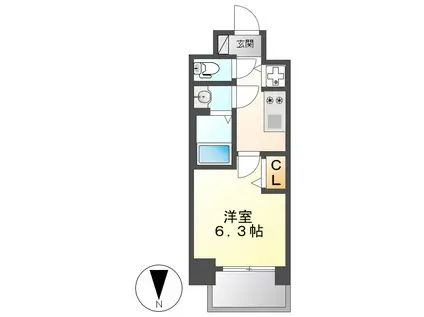 プレサンス丸の内城雅(1K/9階)の間取り写真