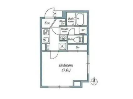 LEGALAND西小山(1K/4階)の間取り写真