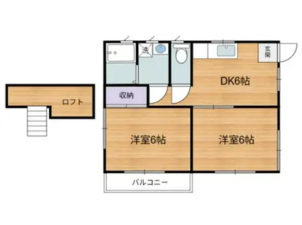 Gハウス(2DK/2階)の間取り写真