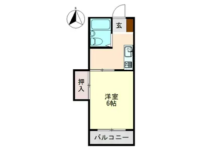 カ・メゾン南佐古(1DK/3階)の間取り写真