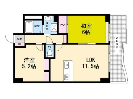 エールアヴェニュ(2LDK/9階)の間取り写真