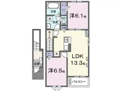 クリアネスII(2LDK/2階)の間取り写真