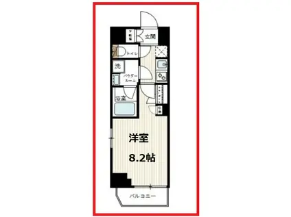 アルテシモシリウス(1K/8階)の間取り写真