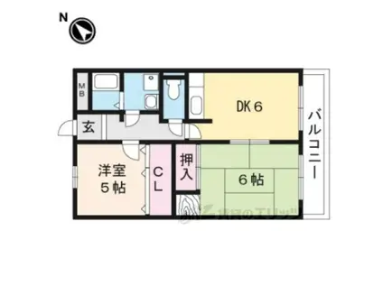 ベルエーヌⅡ(2DK/3階)の間取り写真