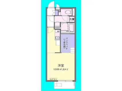 サニーコート総社(ワンルーム/1階)の間取り写真