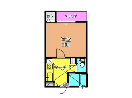 J.Jハイツ(1K/1階)の間取り写真