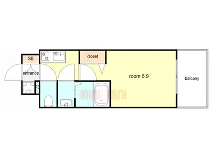 フォーリアライズ尼崎エラン(1K/12階)の間取り写真