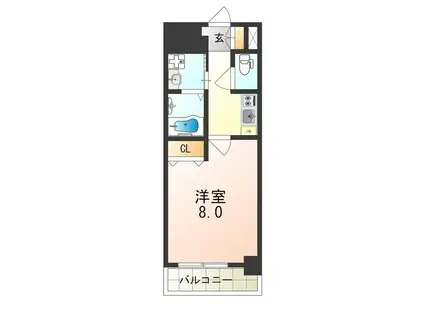 ベルンガーデン巽(1K/9階)の間取り写真