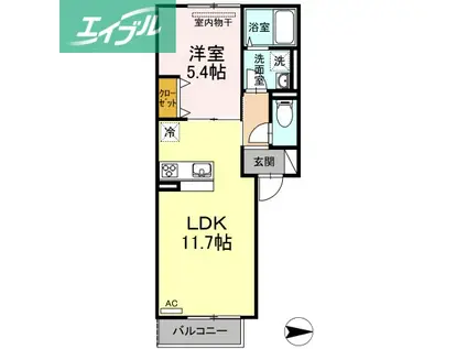 あかりII(1LDK/2階)の間取り写真