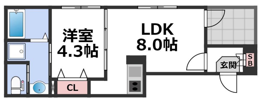 ハーモニーテラス杭全(1LDK/3階)の間取り写真
