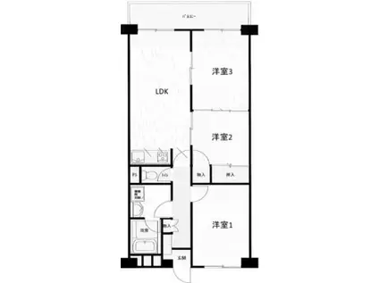 所沢ハイコーポ(3LDK/8階)の間取り写真