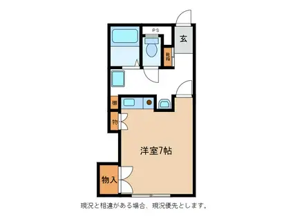 徳間コーポ(ワンルーム/1階)の間取り写真