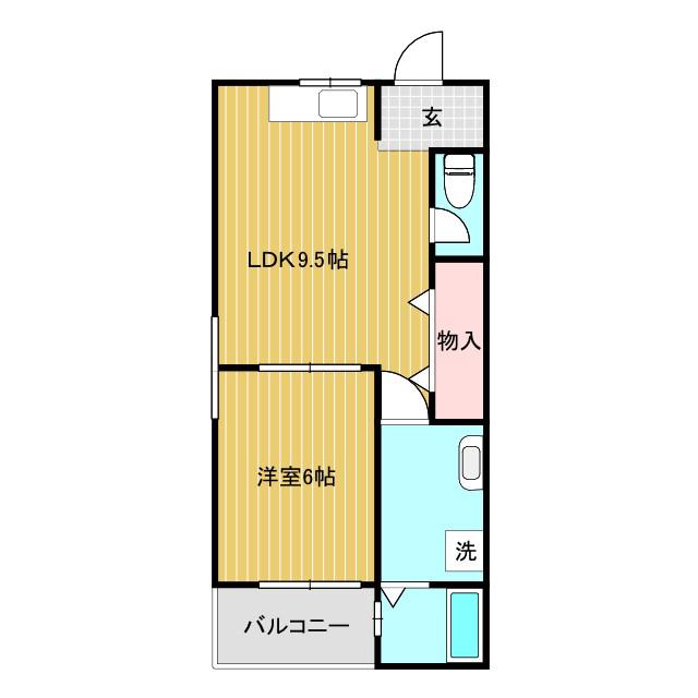 たくみマンション(1LDK/3階)の間取り写真
